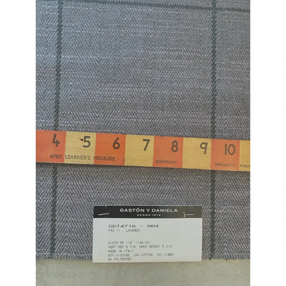 2 Gaston Y Daniela Fabric Samples Lavender Windowpane, Purple Blue Ikat 25